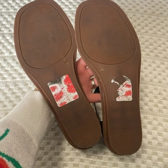 Lucky Brand Black Annamae Leather Wedge Thong Sandals - Picture 7 of 10